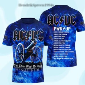 AC-DC Pwr up Tour 2025 3D Shirt, Classic Rock Band Merch, Heavy Metal Music Tee, Concert Outfit, Vintage Rock Fan Gift, Gift For Fan