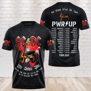 Power Up Tour 2025 Shirt, AC-DC Two Sided Shirt, Rock Band 3D Hoodie, Pwr Up Tour Tee, AC-DC Band Fan Gift, AC-DC Merch