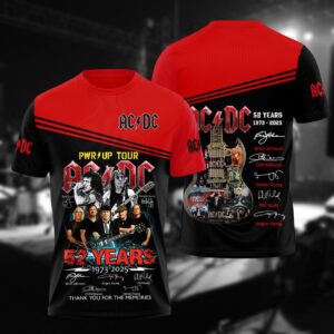 AC-DC Rock Music Tshirt, AC-DC Anniversary Shirt For Men, Band Unisex Shirt, Pwr Up Tour Gift For Fan, Graphic Music Tee, Gift For Fan