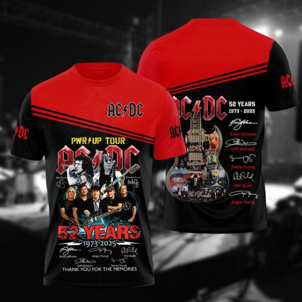 AC-DC Rock Music Tshirt, AC-DC Anniversary Shirt For Men, Band Unisex Shirt, Pwr Up Tour Gift For Fan, Graphic Music Tee, Gift For Fan