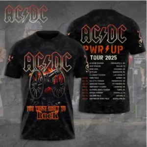 AC-DC Power Up Tour 2025 3D Shirt, AC-DC Rock Band Shirt, Music Tour 2025 Tee