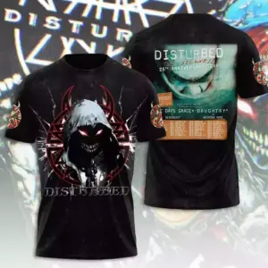 Disturbed The Sickness 25th Anniversary Tour 2025 3D T-Shirt !! HOT !! ALL SIZE