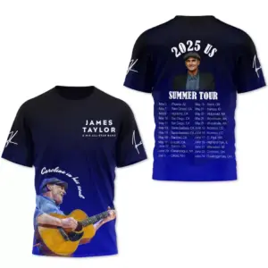 James Taylor 2025 US Summer Tour Signature 3D T-Shirt