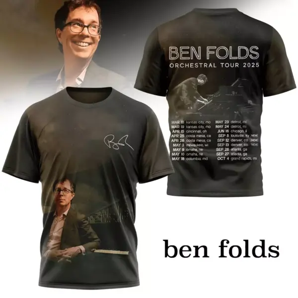 Ben Folds Orchestra Tour 2025 Signature 3D T-Shirt