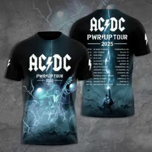2025 AC-DC Pwr Up World Tour Two Sided Shirt, Tour Rock Band Shirt Gift For Fan