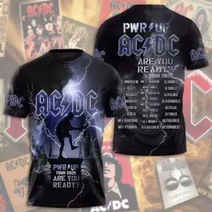 AC-DC POWER UP TOUR 2025 EDITION UNISEX TSHIRT Rock Band Fan