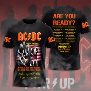 AC-DC POWER UP TOUR 2025 LIMITED EDITION UNISEX 2 Sided TSHIRT Rock Band Fan Gift