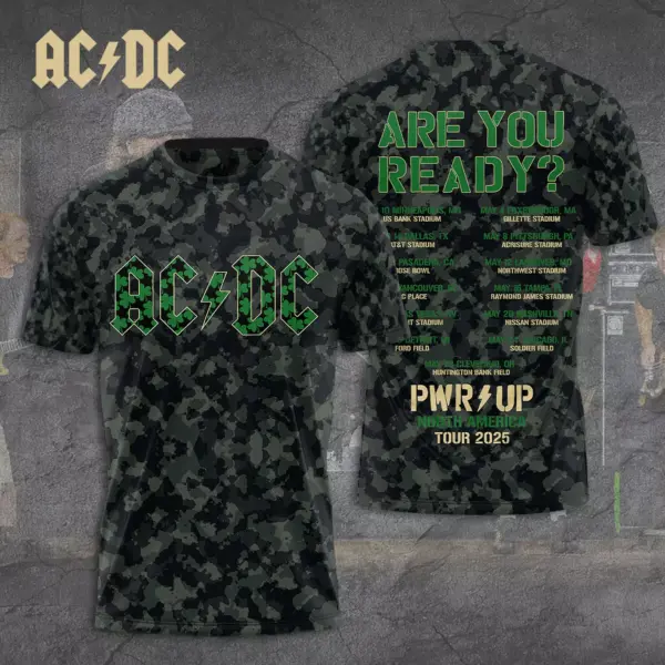 2025 AC-DC Pwr Up World Tour Two Sided Shirt, Tour Rock Band Shirt Gift For Fan