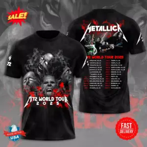 Metallica M72 World Tour Date 2025 3D Shirt S-5XL