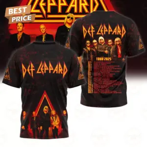 Def Leppard Tour 2025 New 3D T-Shirt