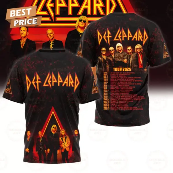 Def Leppard Tour 2025 New 3D T-Shirt
