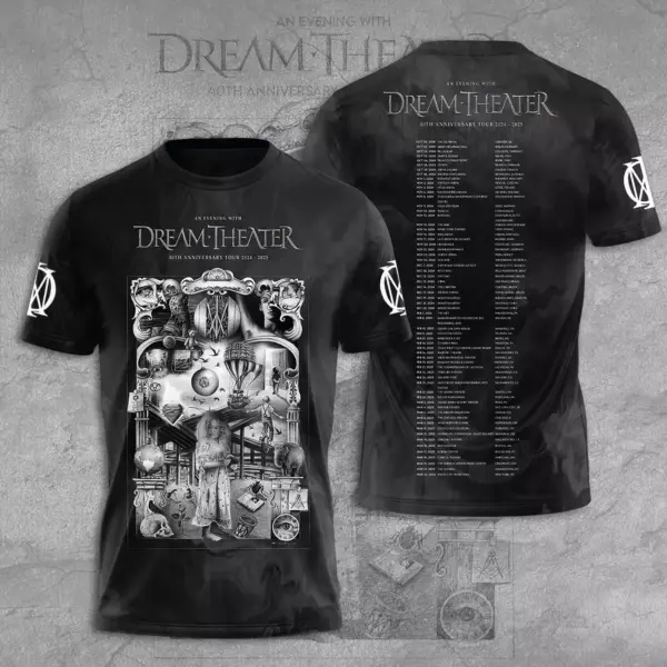 New!!! An Evening With Dream Theater 40th Anniversary Tour 2024-2025 3D T shirt