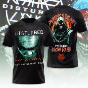 Disturbed The Sickness 25th Anniversary Tour 2025 3D T-Shirt !! HOT !! ALL SIZE