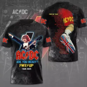 AC-DC Pwr Up World Tour 2025 2 Sided Shirt, Tour Rock Band Shirt Gift Fan