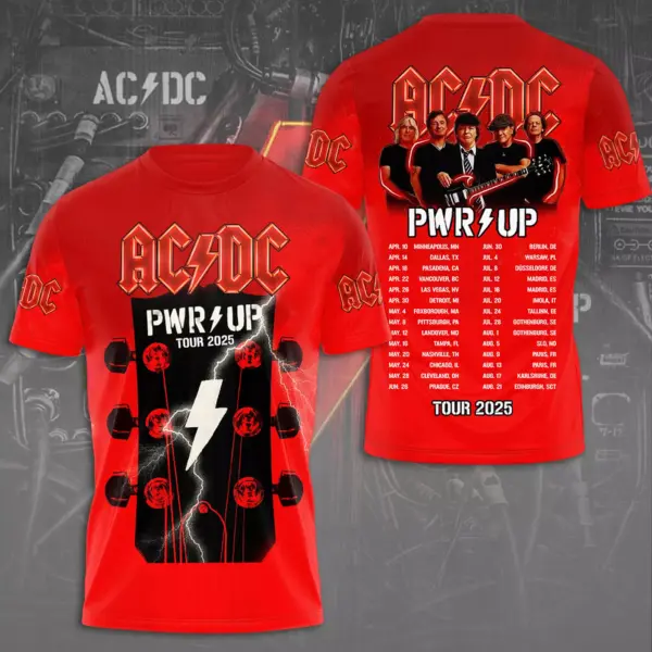 2025 AC-DC Pwr Up World Tour Two Sided Shirt, Tour Rock Band Shirt Gift For Fan