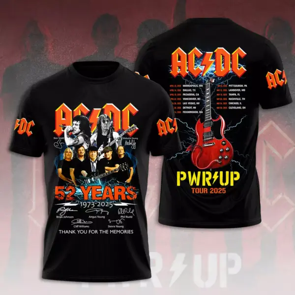 AC-DC POWER UP TOUR 2025 LIMITED EDITION UNISEX TSHIRT Gift Rock Band Fan Apparel