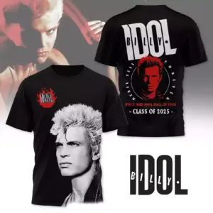 Idol Billy Rock And Roll Hall Of Fame Class Of 2025 3D T-Shirt Gift for Men Wome