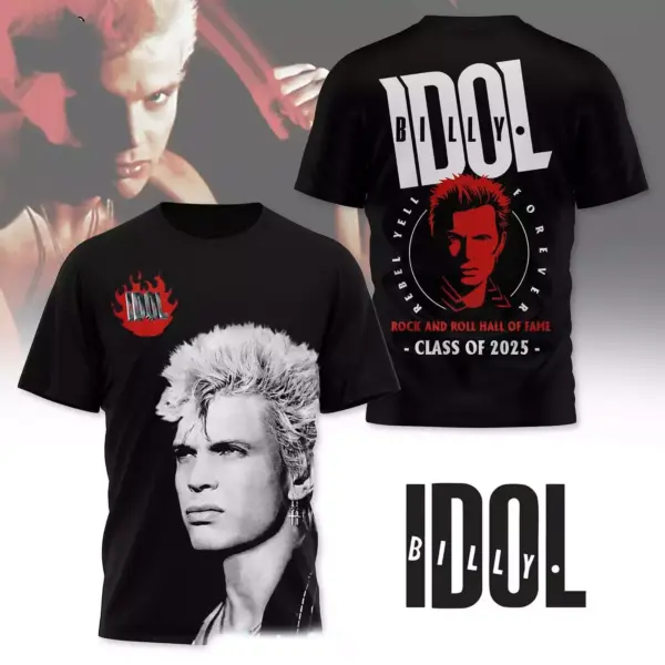 Idol Billy Rock And Roll Hall Of Fame Class Of 2025 3D T-Shirt Gift for Men Wome