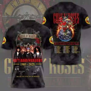 Guns N Roses Tour 2025 3D T-Shirt – Licensed & Limited Rock Band Shirt S-5XL New