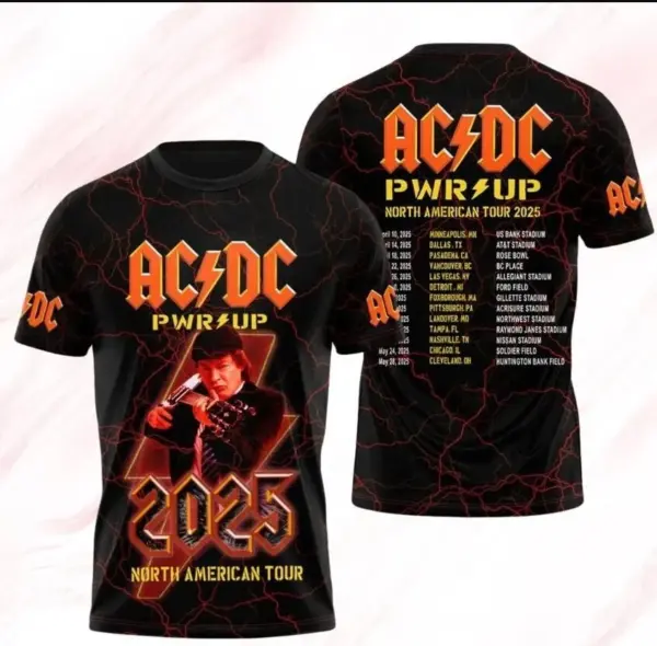 AC-DC 2025 Shirt  Music World Tour Tee  Pwr Up Tour Gift For Fan  AC-DC Band Unise