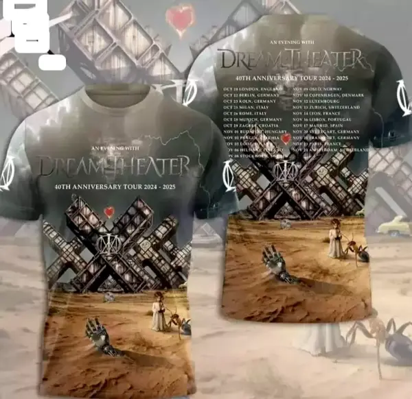 An Evening With Dream Theater 40th Anniversary Tour 2024-2025 3D T shirt Unisex