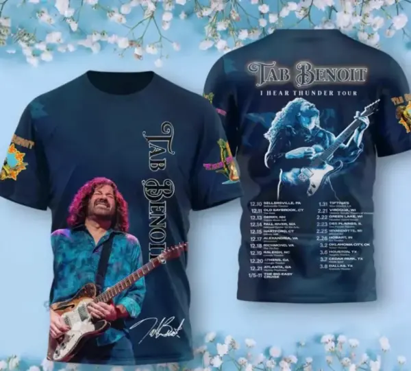 Tab Benoit I Hear Thunder Tour 2025 AOP 3D T-shirt