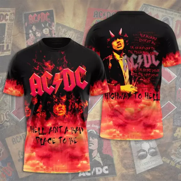 New sale!!! 2025 AC-DC Pwr Up World Tour 2 Sided Shirt, Rock Band AC-DC 3D Apparel