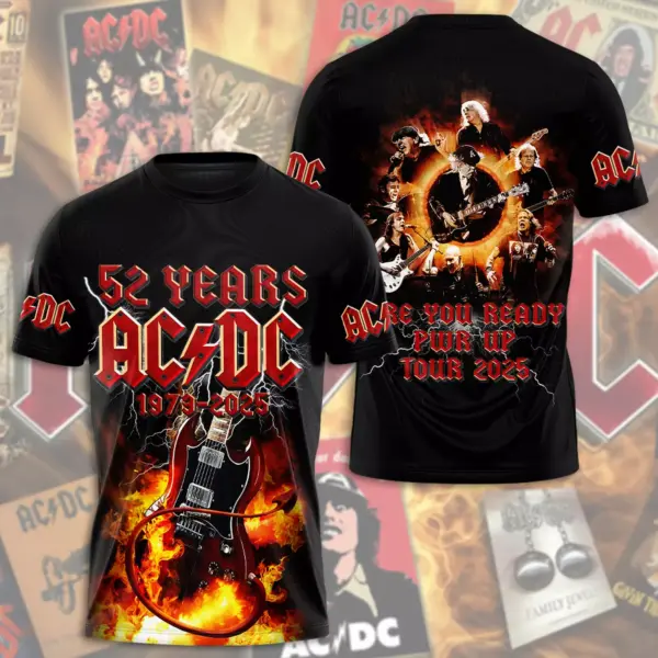 AC-DC POWER UP TOUR 2025 LIMITED EDITION UNISEX 2 sided TSHIRT Rock Band Fan Gift