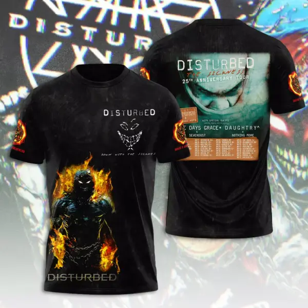 Disturbed The Sickness 25th Anniversary Tour 2025 3D T-Shirt !! HOT !! ALL SIZE