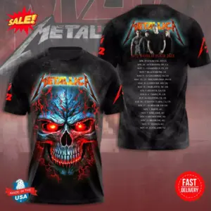 Metallica M/72 World Tour 2025 Band 3D Shirt S-5XL For Fan on Concert Tour Music
