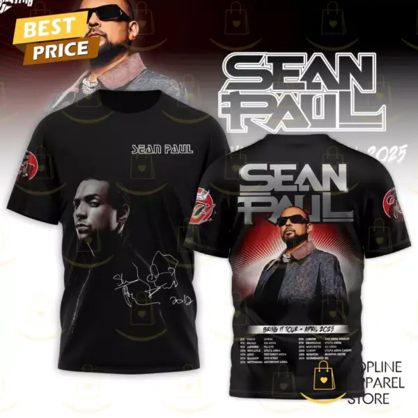 Sean Paul Bring It Tour -April 2025 3D T-Shirt