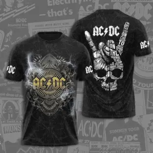 New sale!!! 2025 AC-DC Pwr Up World Tour 2 Sided Shirt, Rock Band AC-DC 3D Apparel