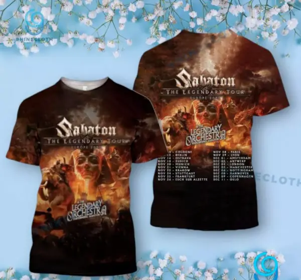 Sabaton The Legendary Tour Europe 2025 3D T-Shirt