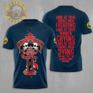 Guns N Roses Tour 2025 3D T-Shirt – Licensed & Limited Rock Band Shirt S-5XL M43