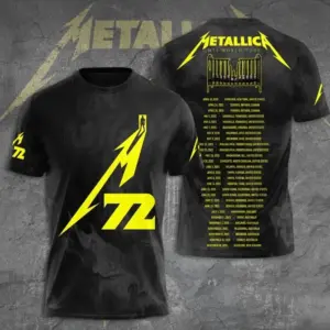 HOT Metallica Band 3D Tee M72 Tour 2025, For Rock Music Fans