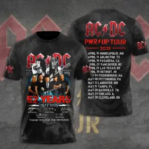 Rock Music Lover AC-DC 3d T Shirt Tour 2025 New Hot Pick Best Choice