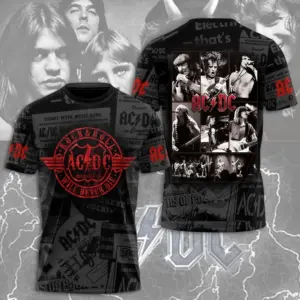 New sale!!! 2025 AC-DC Pwr Up World Tour 2 Sided Shirt, Rock Band AC-DC 3D Apparel