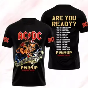 AC-DC 2025 Shirt, Pwr Up Tour Gift For Fan, Music Band Unisex Tee, Hard Rock Tee,