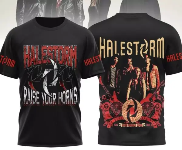 Halestorm – Raise Your Horns 2025 World Tour 3D T-Shirt