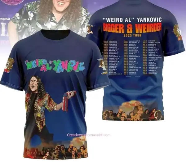 Weird Al' Yankovic Bigger & Weirder 2025 Tour 3D T-Shirt Gift Fan Men Women