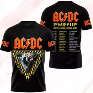 AC-DC Band Tour 2025 Shirt, AC-DC Love Fan Gift, Pwr Up Shirt For Fan, Rock Music