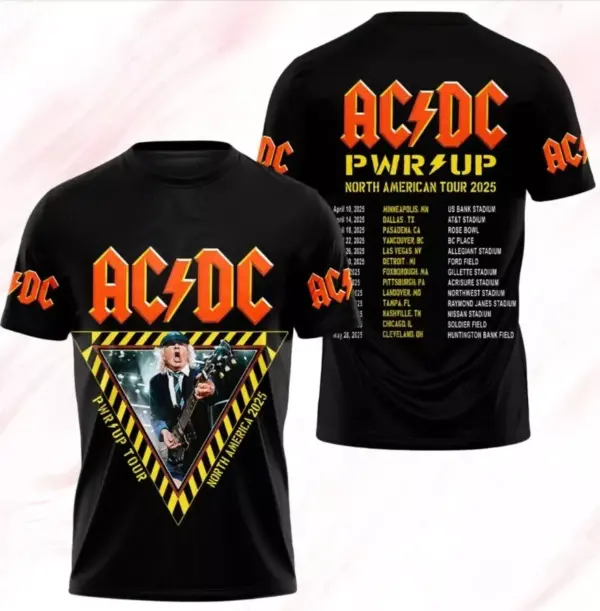 AC-DC Band Tour 2025 Shirt, AC-DC Love Fan Gift, Pwr Up Shirt For Fan, Rock Music