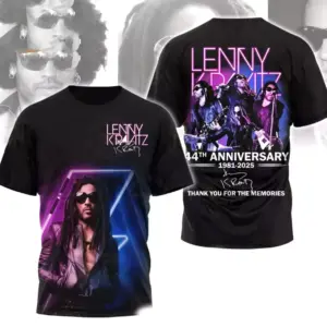 Lenny Kravitz 44th Anniversary 1981-2025 Thanks For Memories AOP 3D T-shirt