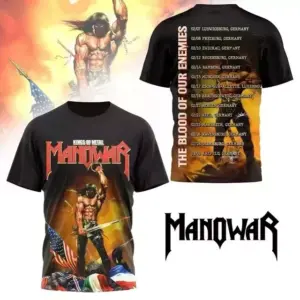T-Shirt 3D Manowar THE BLOOD OF OUR ENEMIES TOUR 2025