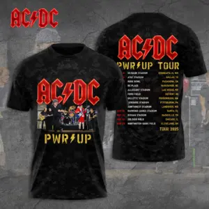 2025 AC-DC Pwr Up World Tour Two Sided Shirt, Tour Rock Band Shirt Gift For Fan