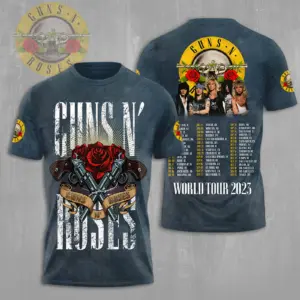Guns N Roses Tour 2025 3D T-Shirt – Licensed & Limited Rock Band Shirt S-5XL M42