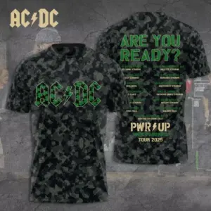 2025 AC-DC Pwr Up World Tour Two Sided 3D Shirt, Tour Rock Band Shirt Gift Fan
