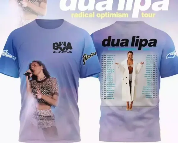 Dua Lipa Radical Optimism Tour 2025 3D T-Shirt