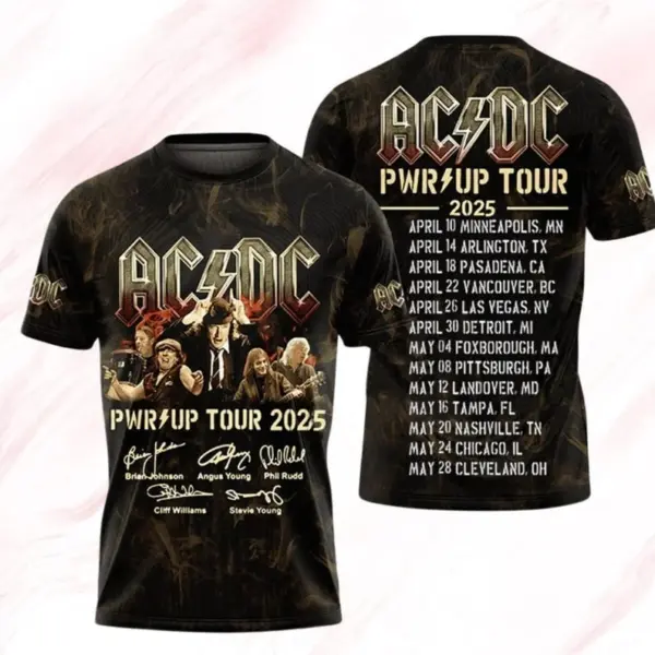 AC-DC Power Up 2025 3D Tshirt, Pwr Up Tour Gift For Fan, Music Lover Shirt