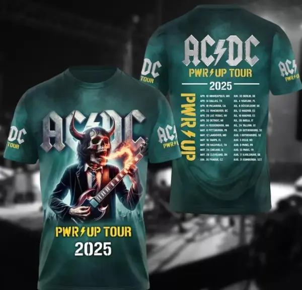 NEW! AC-DC Band World Tour 2025 Tshirt, The Evolution Of Rock Unisex Tee Gift Fan